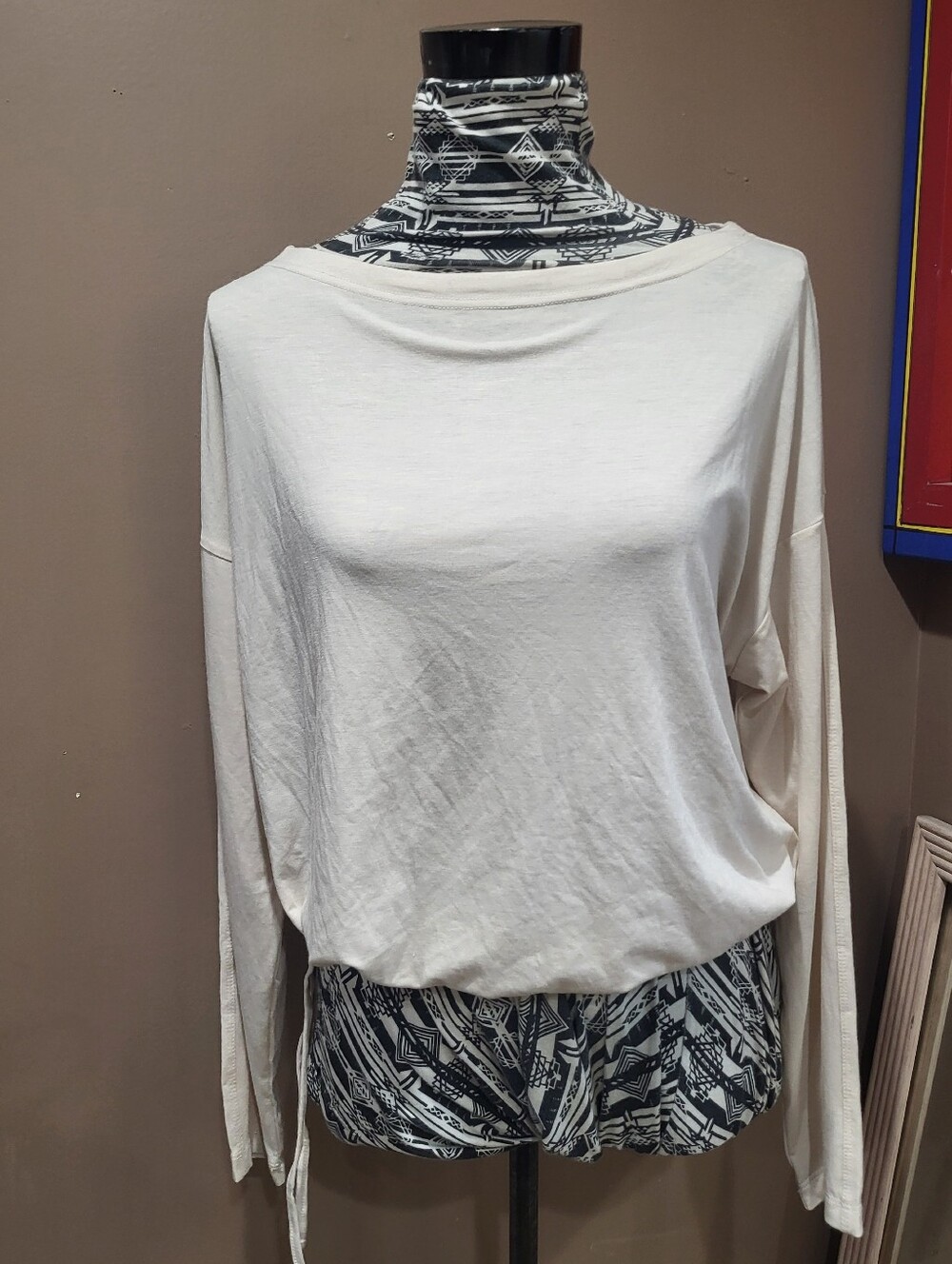 Apana Soft Cream Long Sleeve Tee with Adjustable Hem